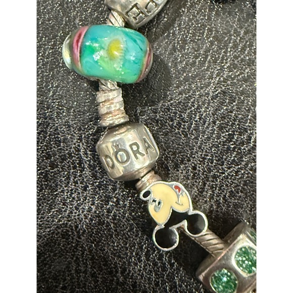 Pandora Sterling Silver 17 Disney Charm Bracelet Mickey Carriage Castle Mom 925 - Picture 4 of 7